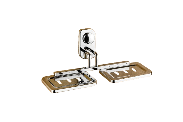 Crystal Stainless Steel Double Soap Dish