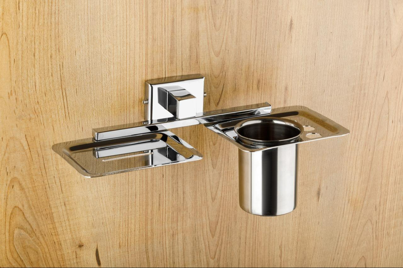 Eagle Stainless Steel Double Soap Dish With Tumbler Holder