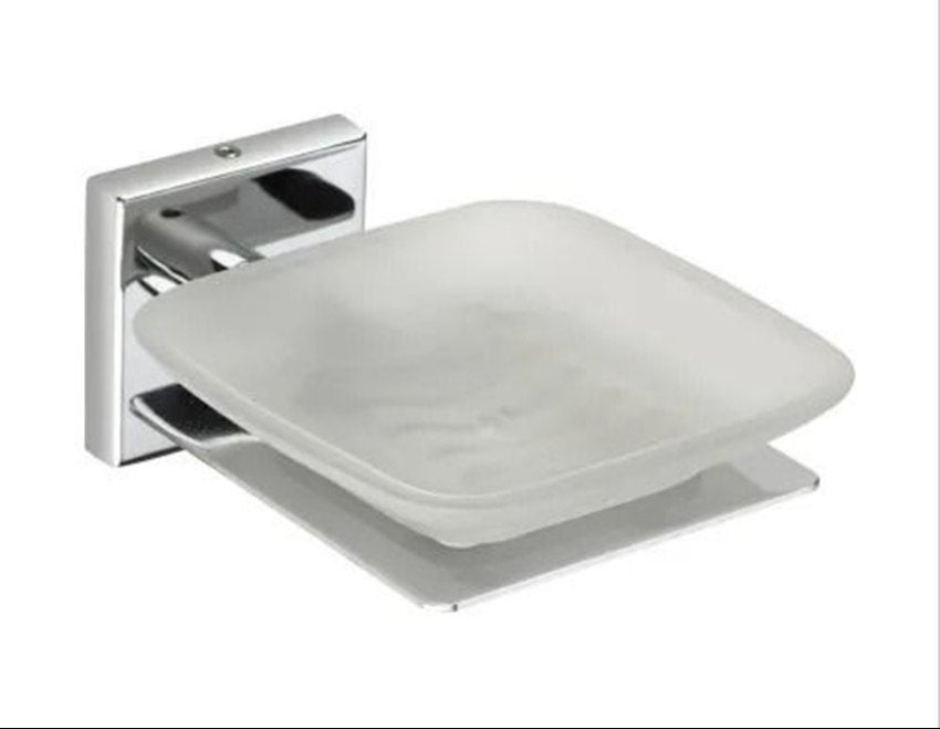 Square Stainless Steel Soap Dish (Glass)