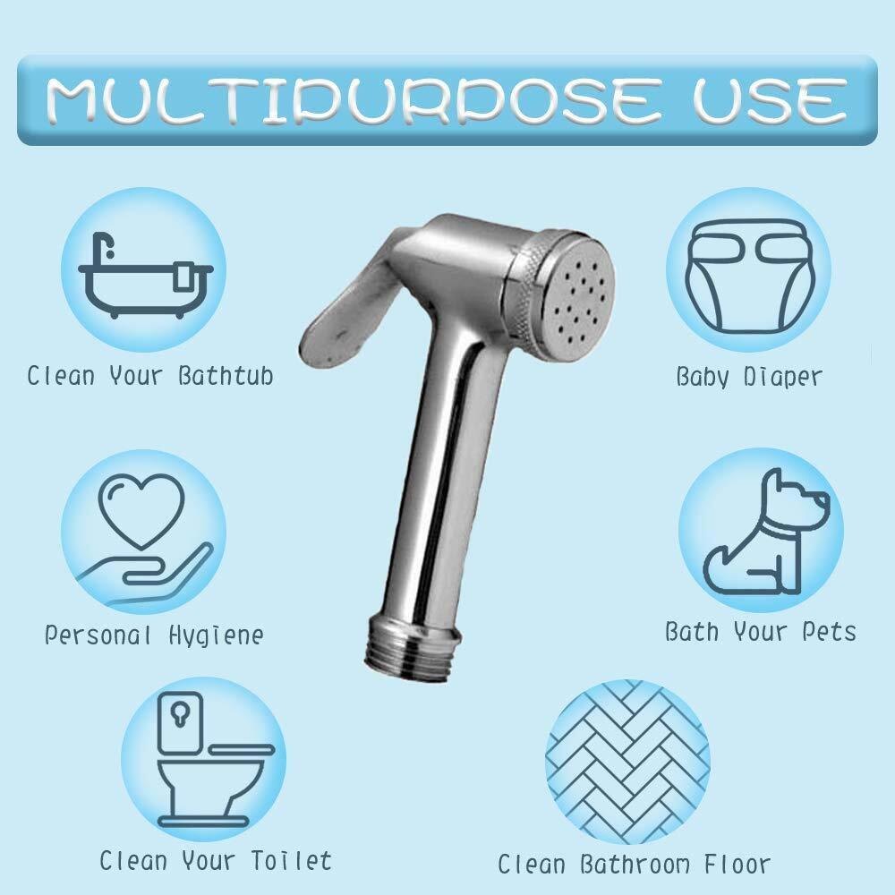 Spark Brass Health Faucet With Braided 1 Meter Flexible Hose & Hook