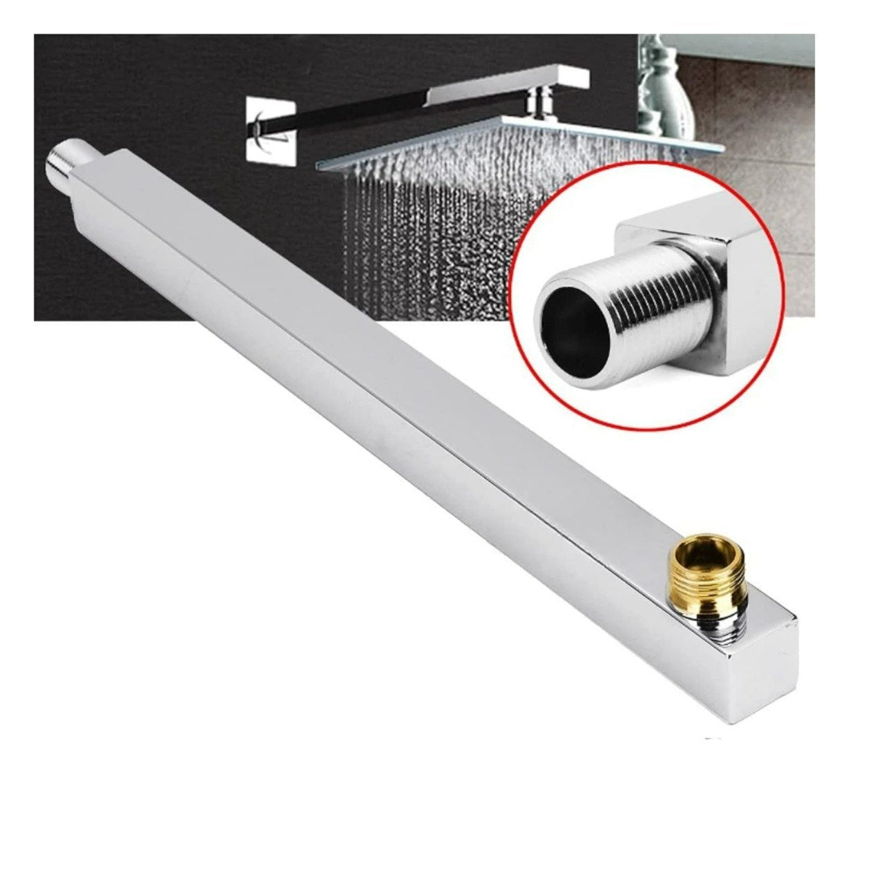 Square Brass Nut Shower Arm