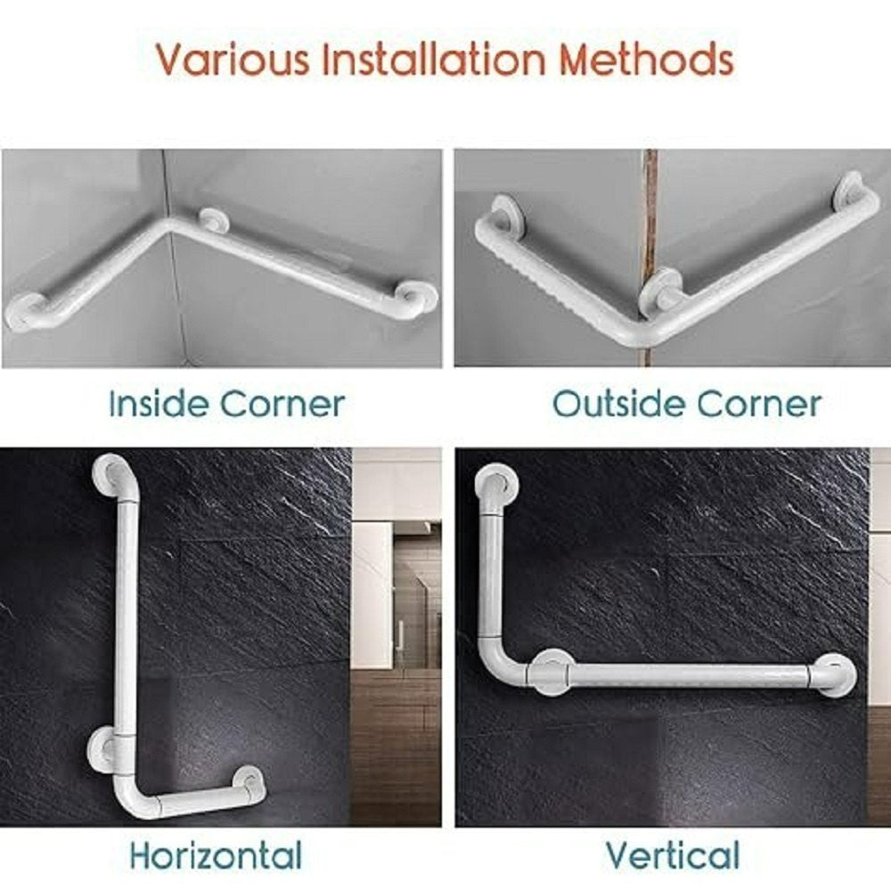 Handicap L - Shape Stainless Steel (Nylon) Grab Bar (24x18 Inches)