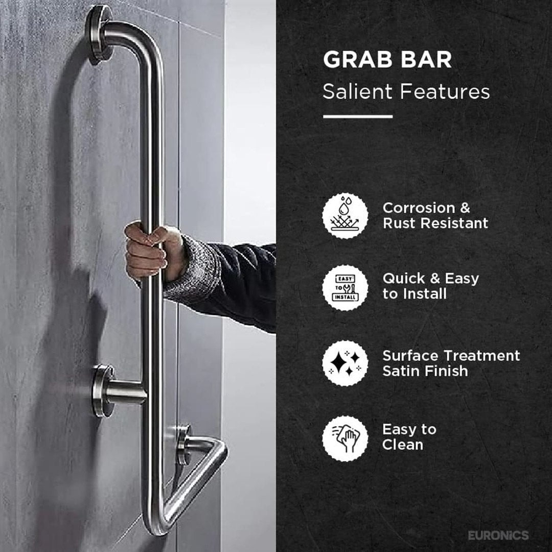 Handicap L - Shape Stainless Steel Grab Bar (24x18 Inches)