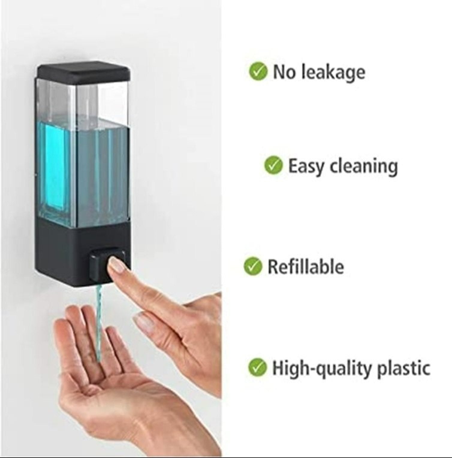 Cubix Black (350mL) Liquid Soap Dispenser (ABS)