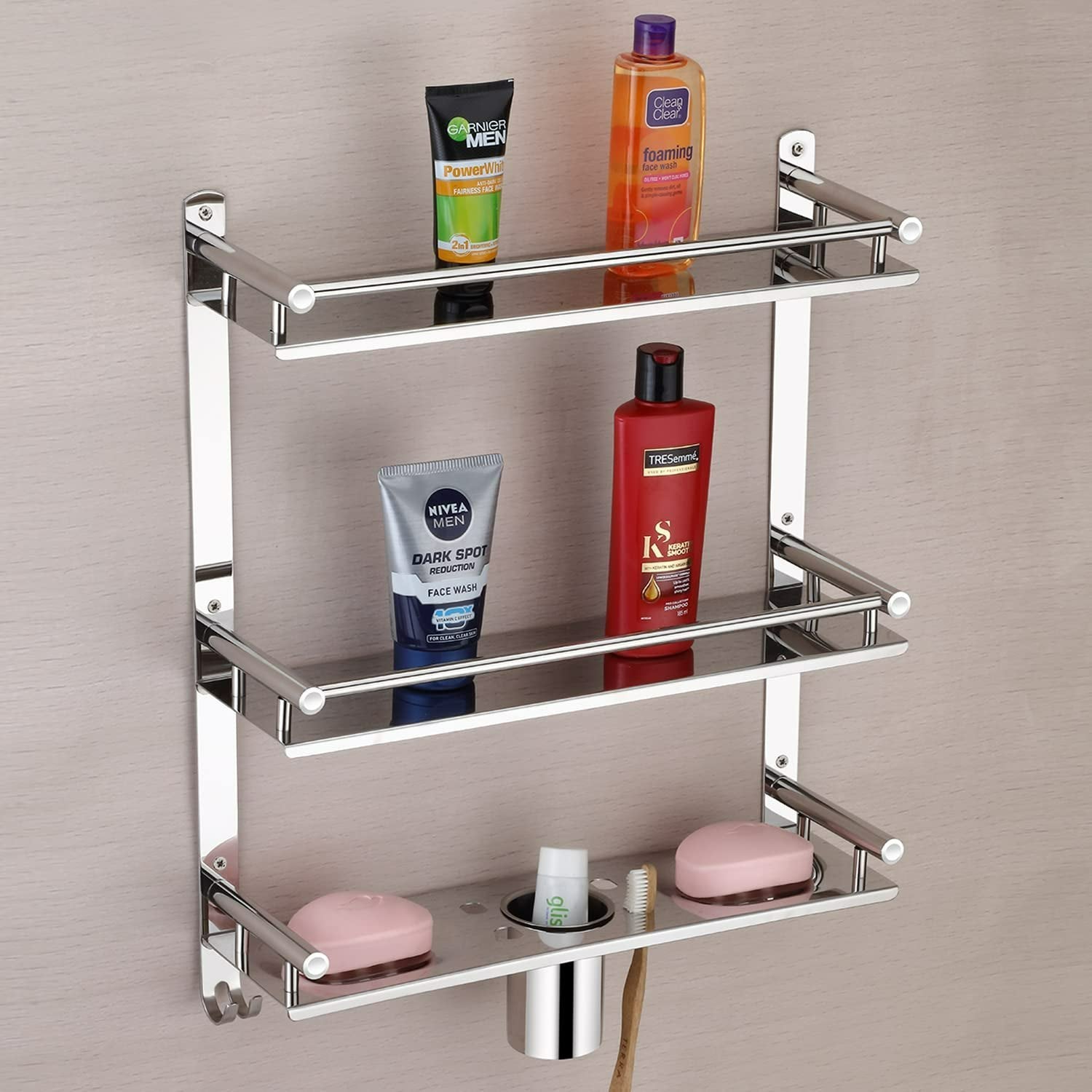 Six In One Stainless Steel Tripple Layer Shelf