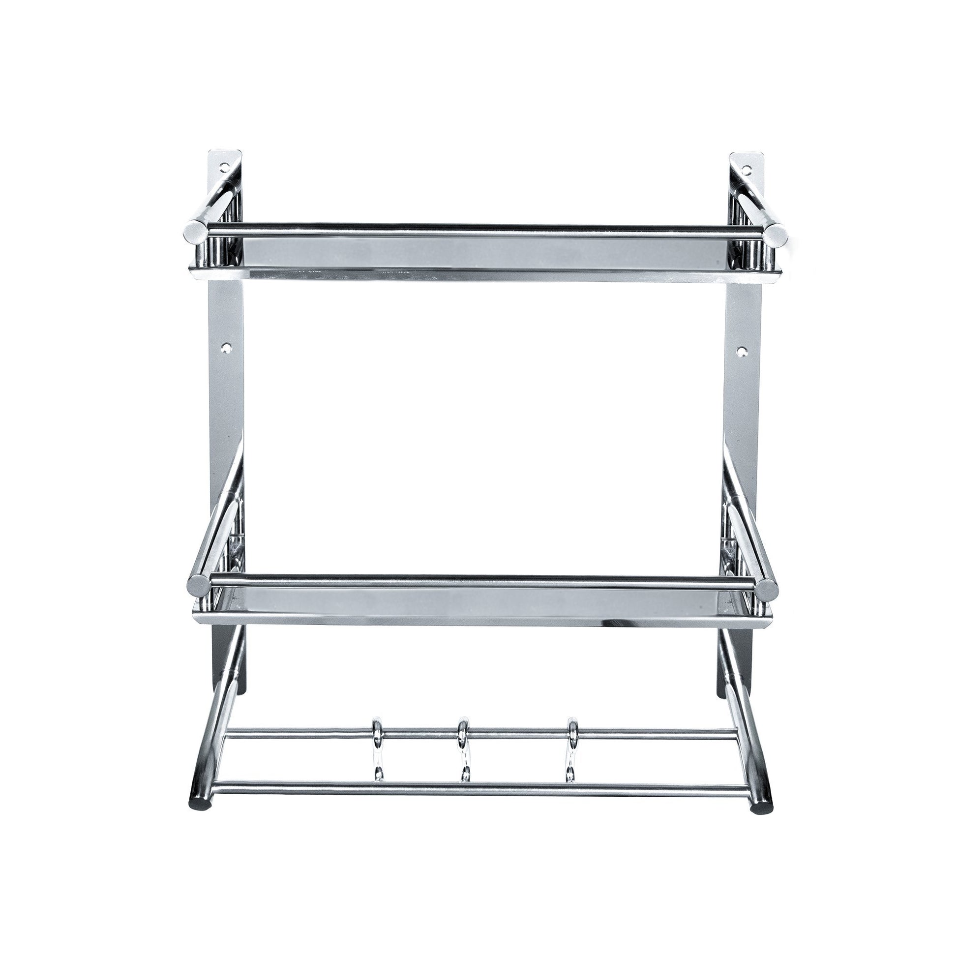 Double Stainless Steel Shelf Tray With Hook