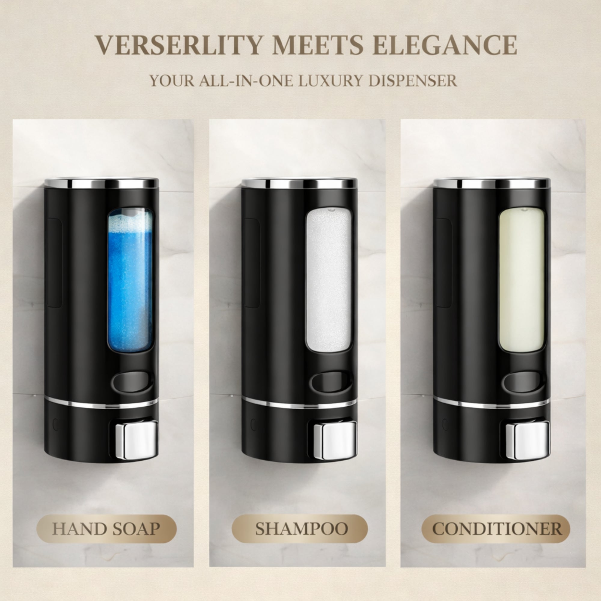 Capsule Black (350mL) Liquid Soap Dispenser (ABS)