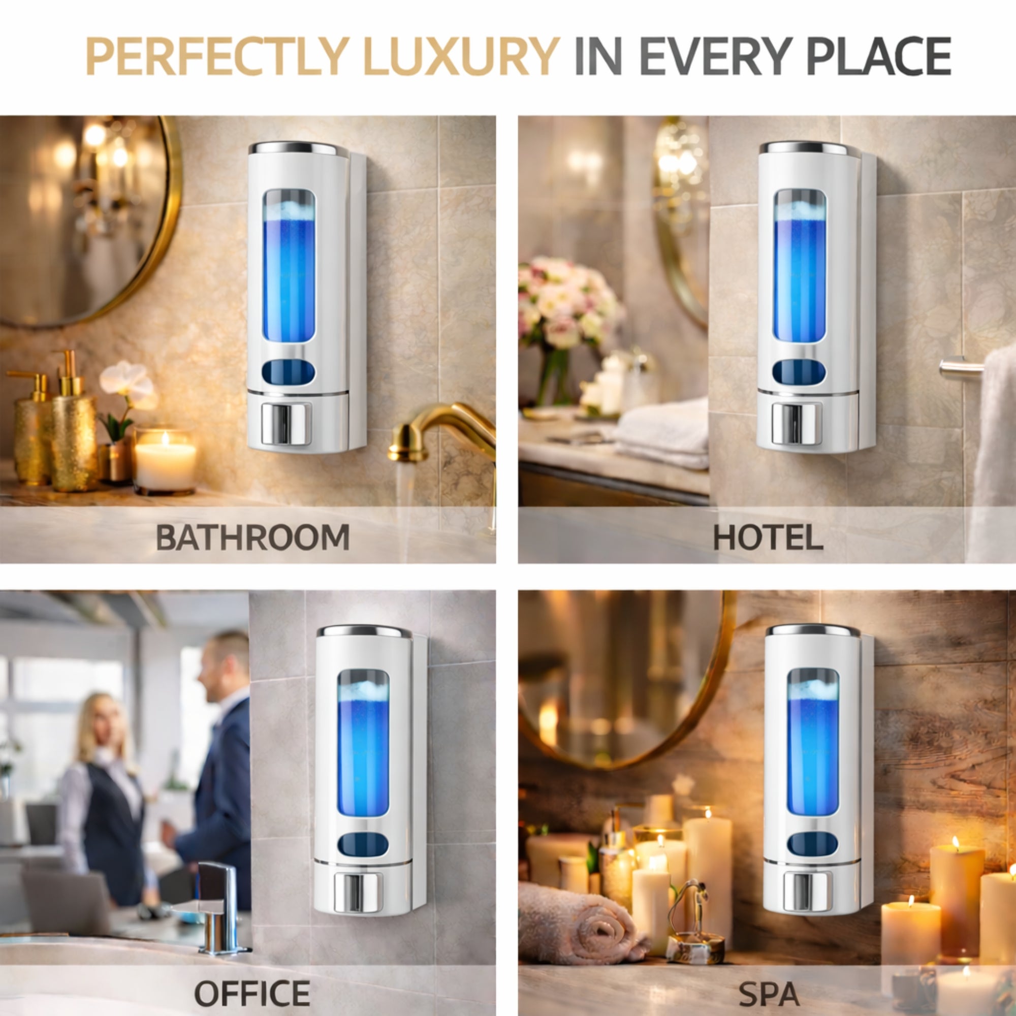 Capsule White (350mL) Liquid Soap Dispenser (ABS)