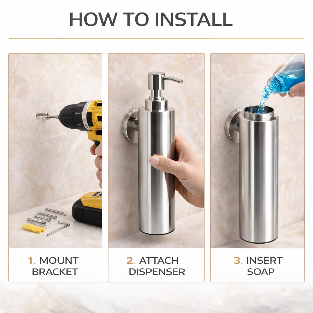Jaguar Stainless Steel Liquid Soap Dispenser