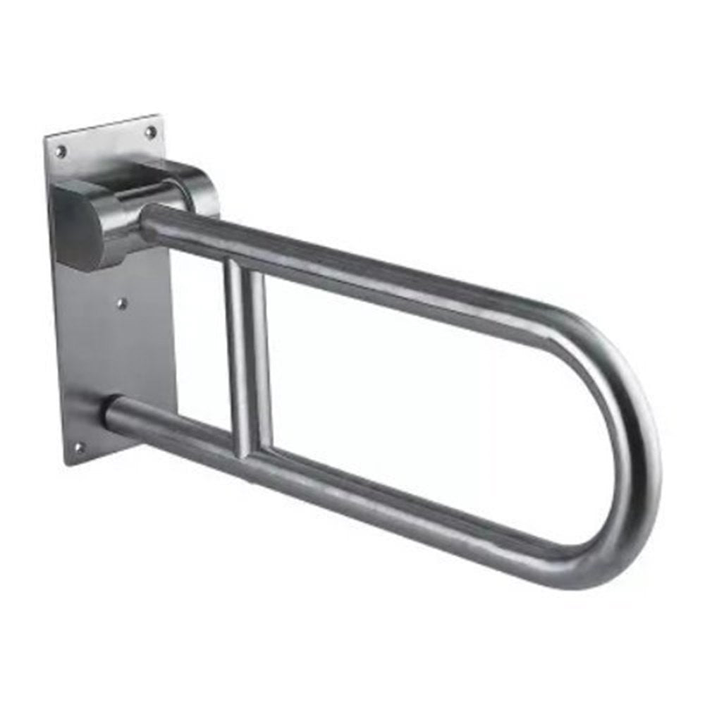 Handicap Foldable with Floor Support Stainless Steel Grab Bar