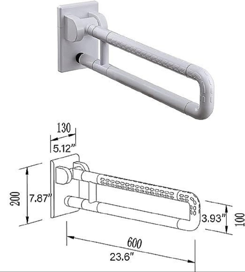 Handicap Foldable Stainless Steel Grab Bar (Nylon)