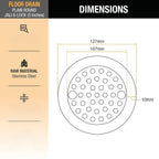 Round Floor Drain With Collar & Lock (5 Inches)