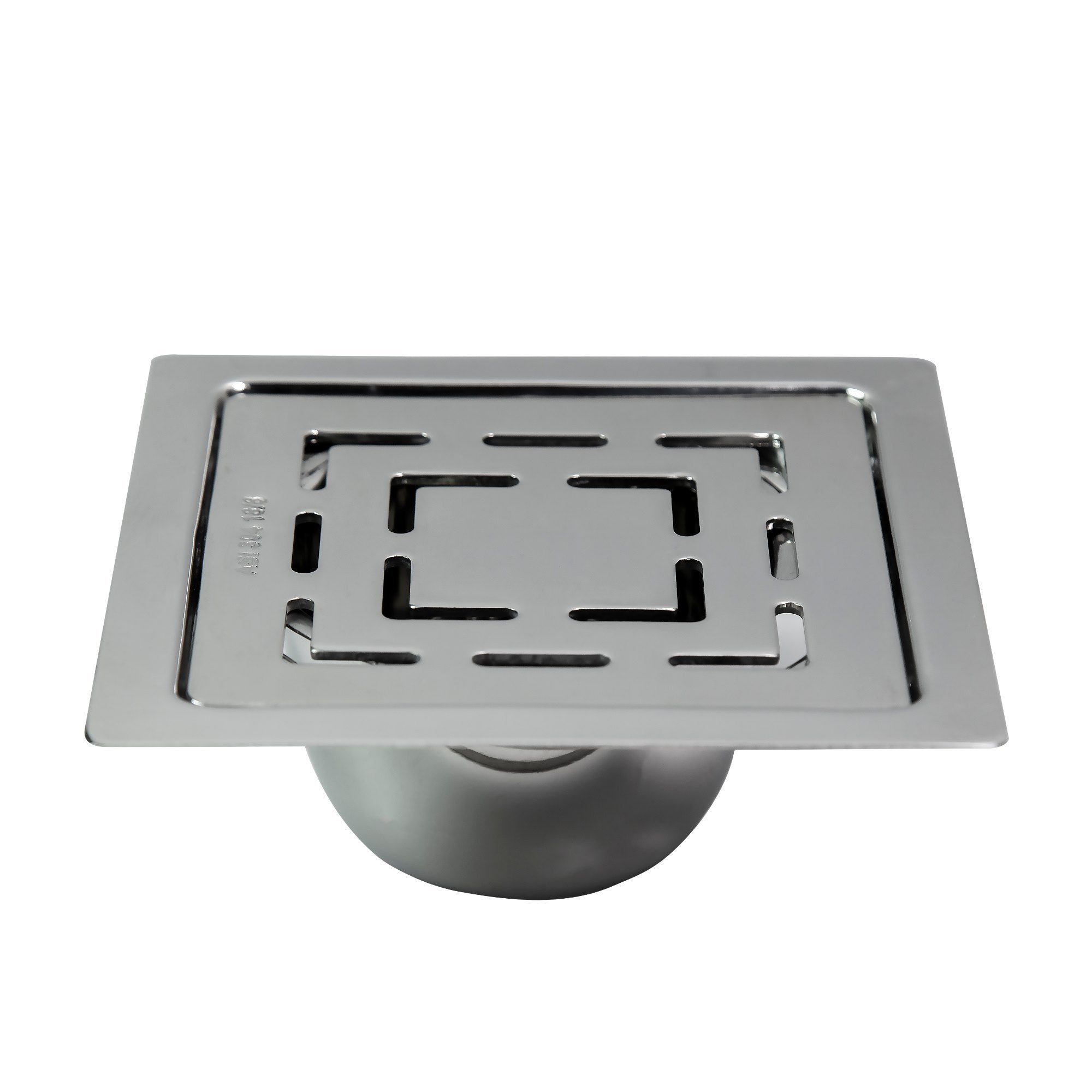 Diamond Square 304-Grade Floor Drain With Collar & Cockroach Trap (5x5 Inches)