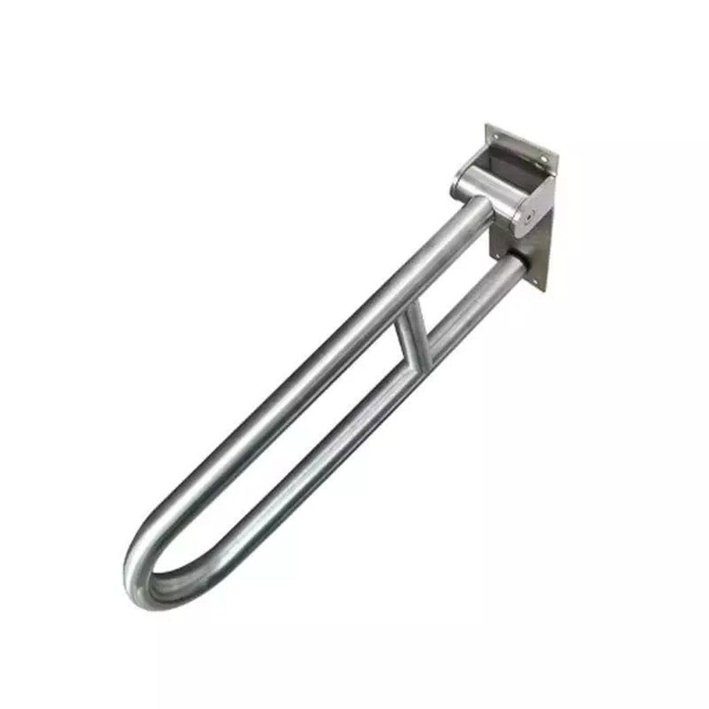 Handicap Foldable with Floor Support Stainless Steel Grab Bar