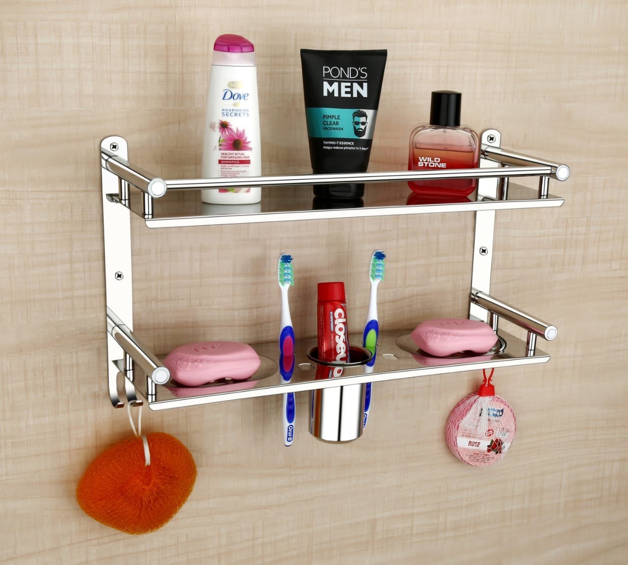 Five In One Stainless Steel Double Layer Shelf