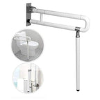 Handicap Foldable with Floor Support Stainless Steel Grab Bar (Nylon)