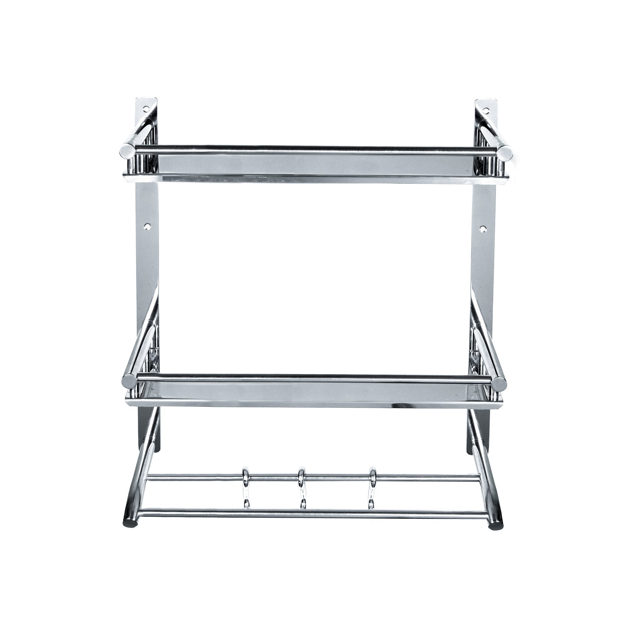 Double Stainless Steel Shelf Tray With Hook