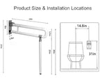 Handicap Foldable with Floor Support Stainless Steel Grab Bar (Nylon)