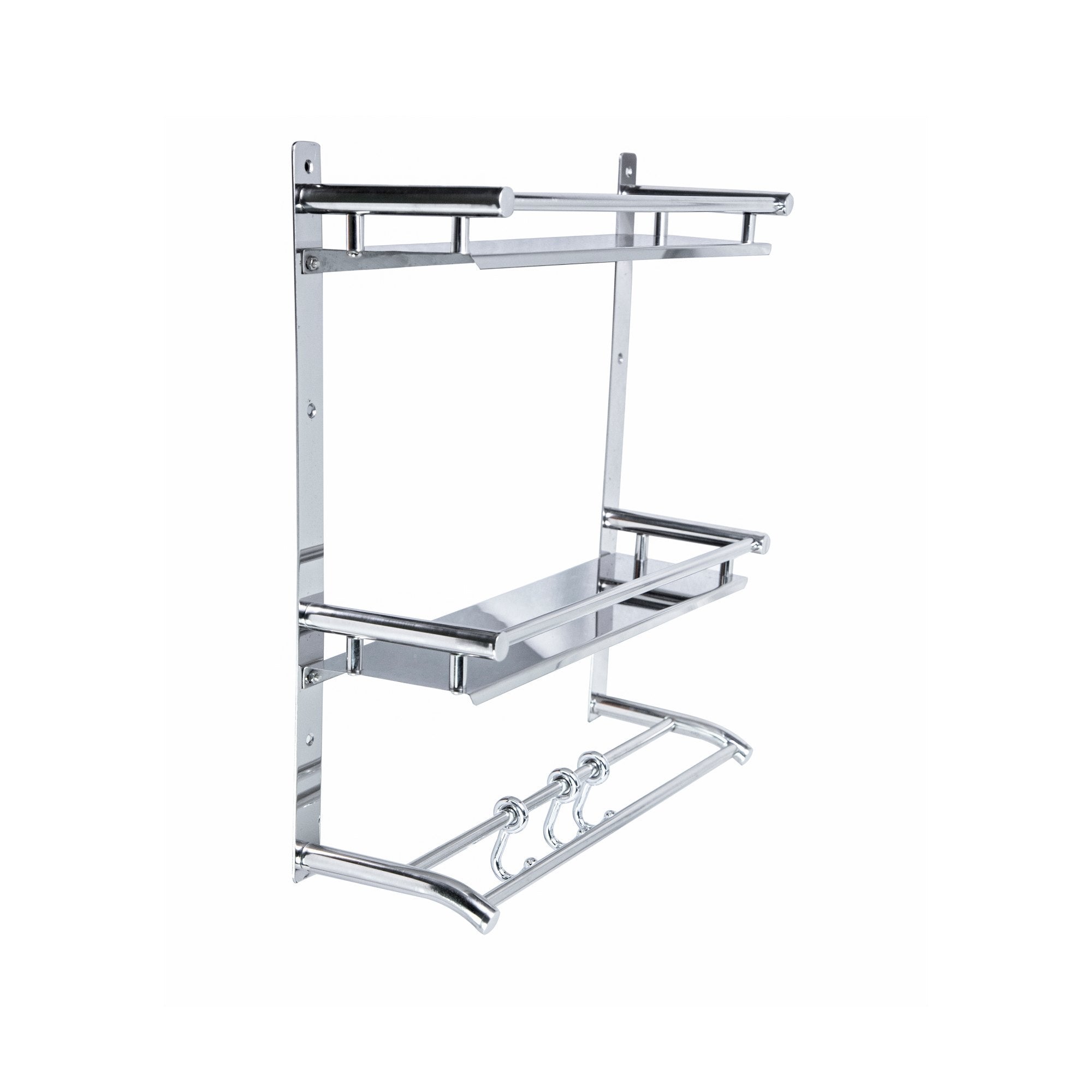 Double Stainless Steel Shelf Tray With Hook